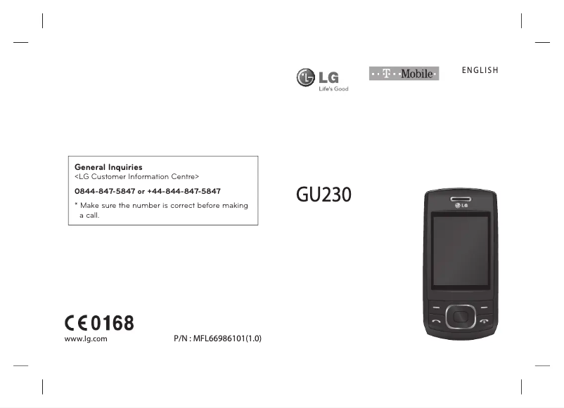Page n°1 - Manuel utilisateur LG GU230GO