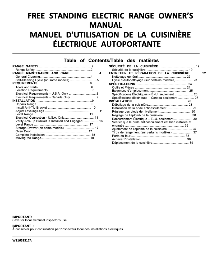 Page 1 de la notice Manuel utilisateur Amana ACR4303MFW