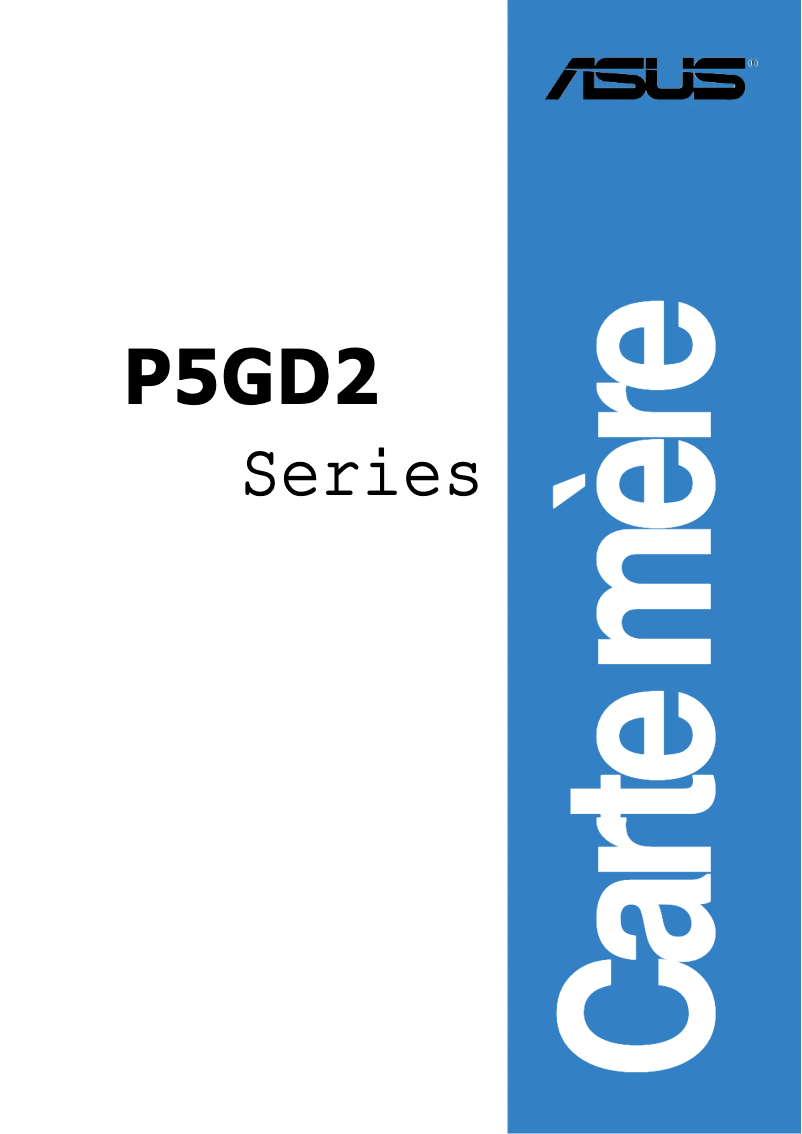 Page 1 de la notice Manuel utilisateur Asus P5GD2