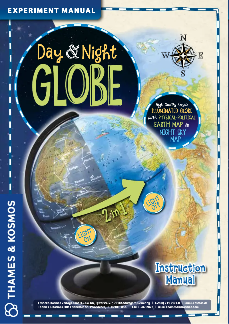 Page 1 de la notice Manuel utilisateur Thames & Kosmos Day & Night Globe