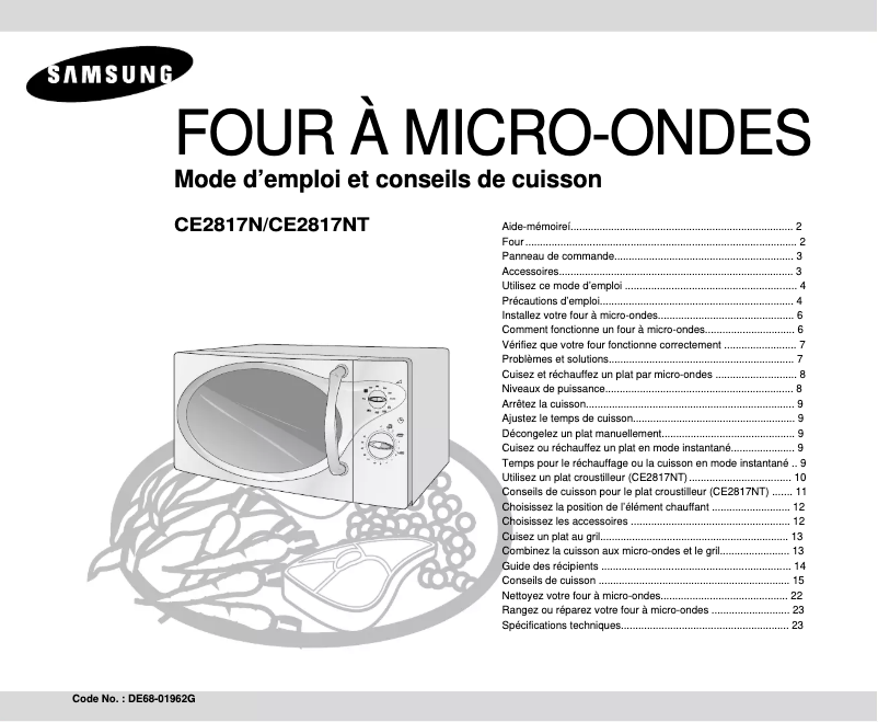 Image de la première page du manuel de l'appareil CE2817N