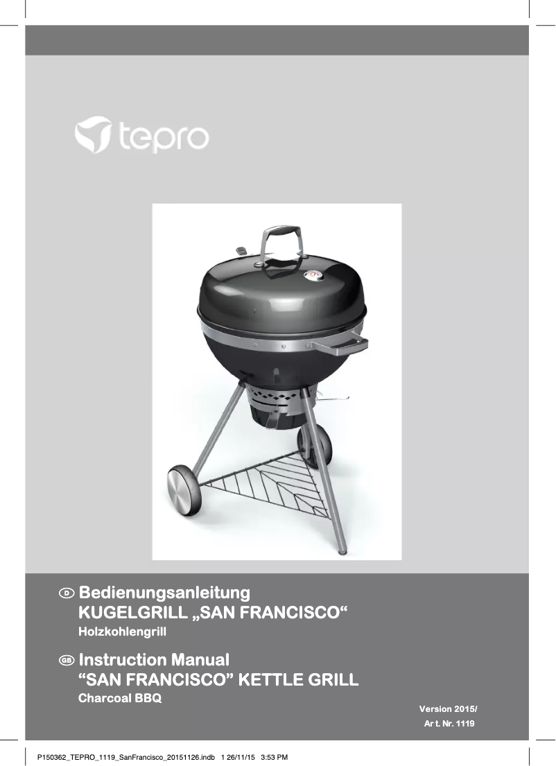 Page n°1 - Manuel utilisateur tepro San Francisco