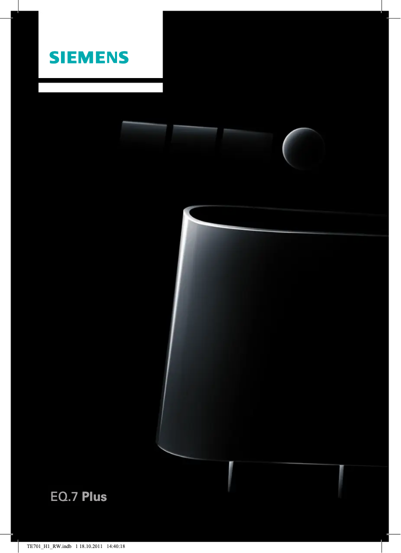 Page 1 de la notice Manuel utilisateur Siemens EQ.7 M-Series TE701204RW