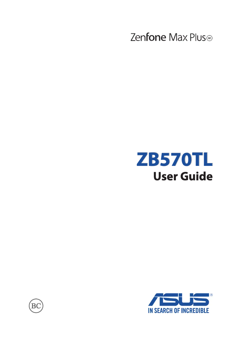 Image de la première page du manuel de l'appareil ZenFone ZB570TL