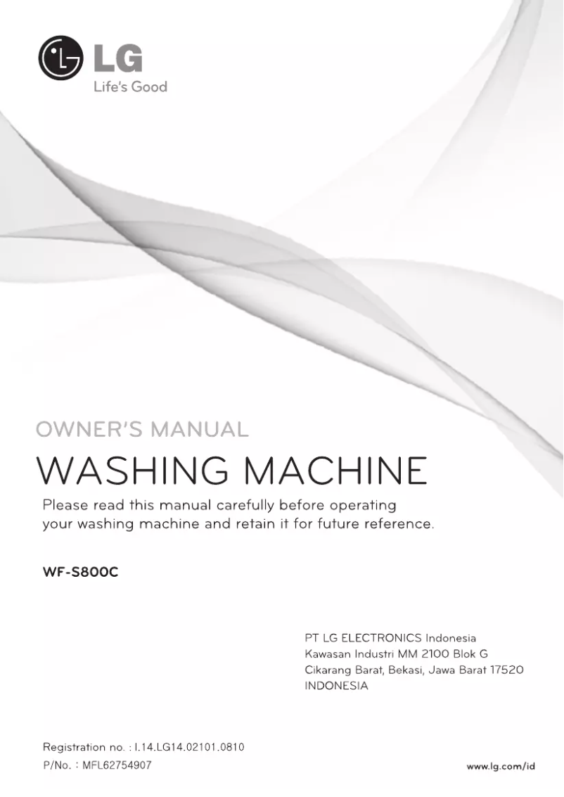 Page 1 de la notice Manuel utilisateur LG WF-S800C