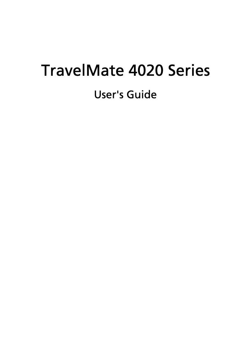 Página 1 del manual Manual de usuario Acer Travelmate 4020