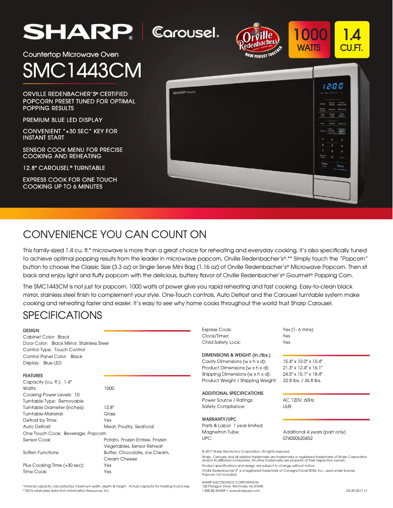 Page n°1 - Fiche technique Sharp SMC1443CM