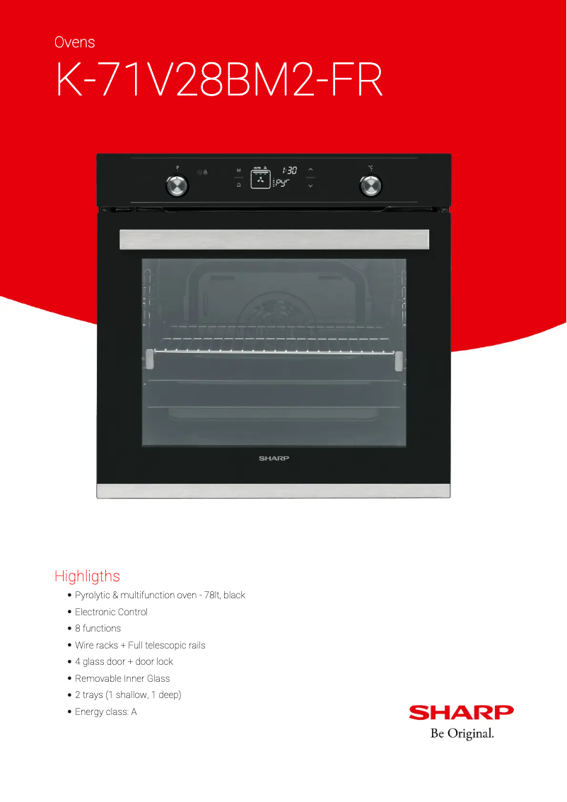 Page n°1 - Manuel utilisateur Sharp K-71V28BM2-FR