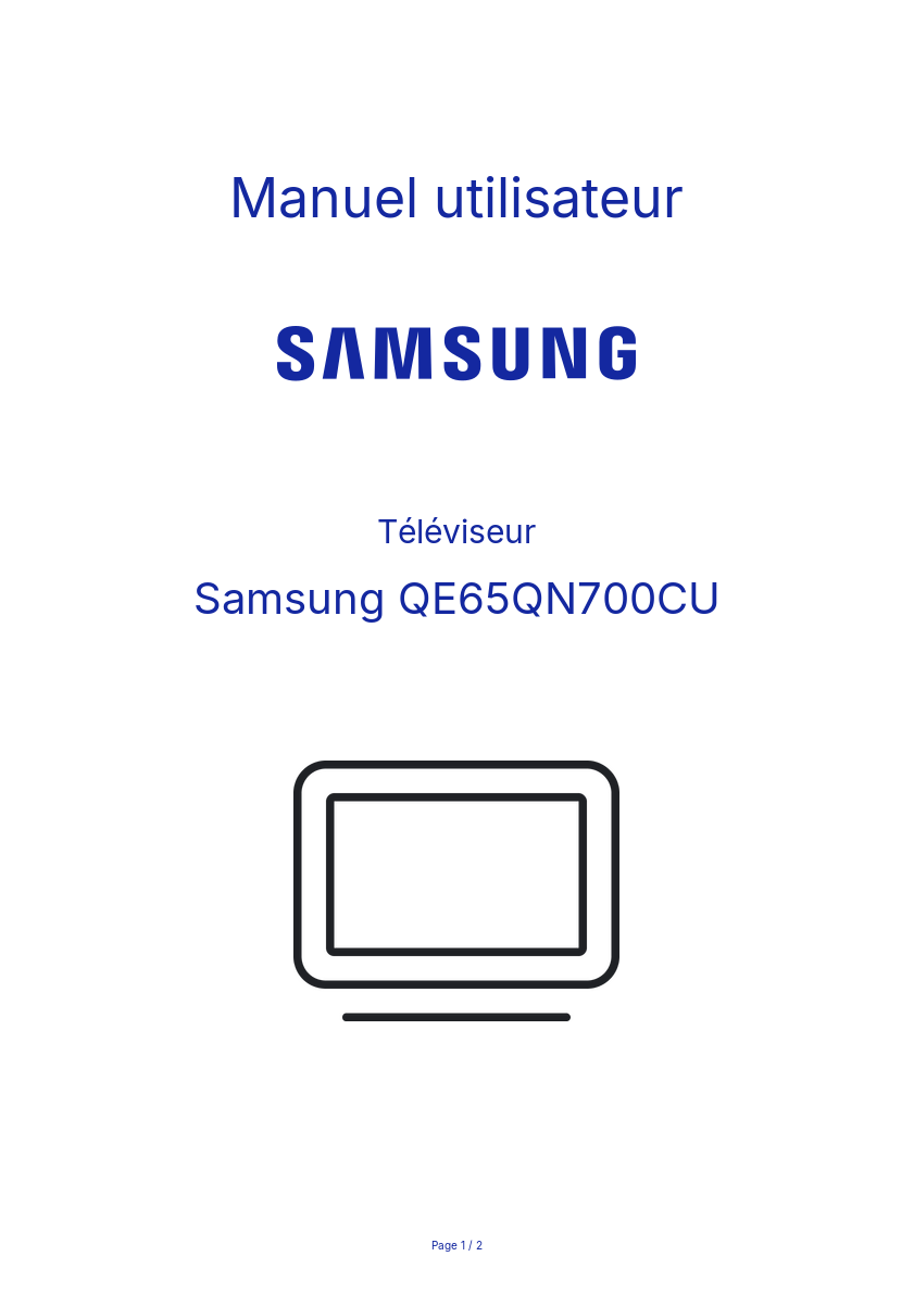Page n°1 - Manuel utilisateur Samsung QE65QN700CU