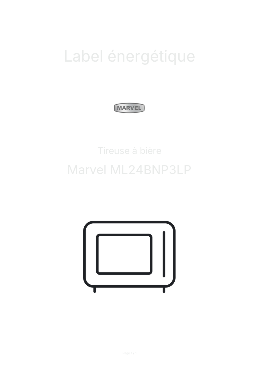 Page n°1 - Label énergétique Marvel ML24BNP3LP