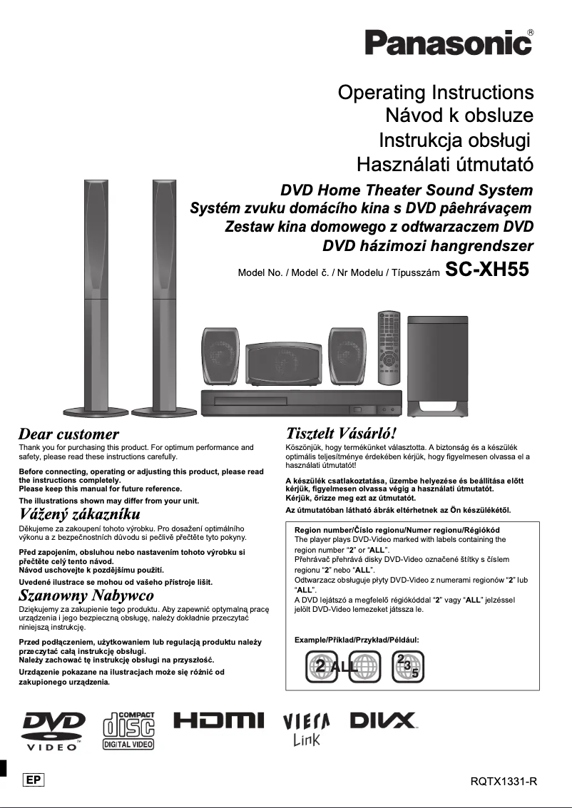 Image de la première page du manuel de l'appareil SC-XH55