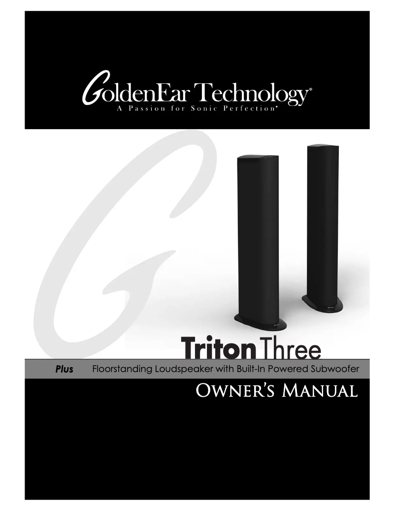 Page 1 de la notice Manuel utilisateur GoldenEar Triton Three+