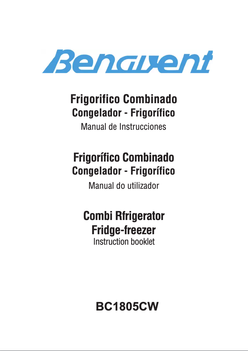 Page n°1 - Manuel utilisateur Benavent BC1805CW
