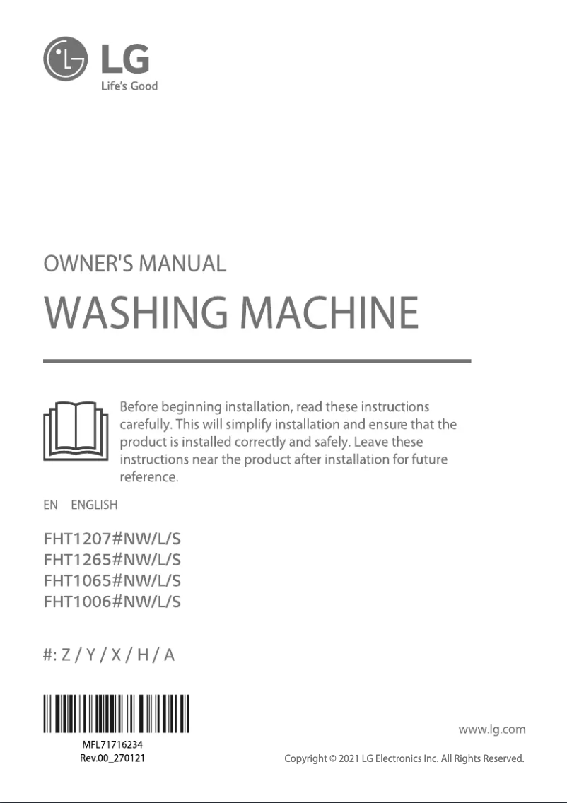 Page n°1 - Manuel utilisateur LG FHT1265ANL