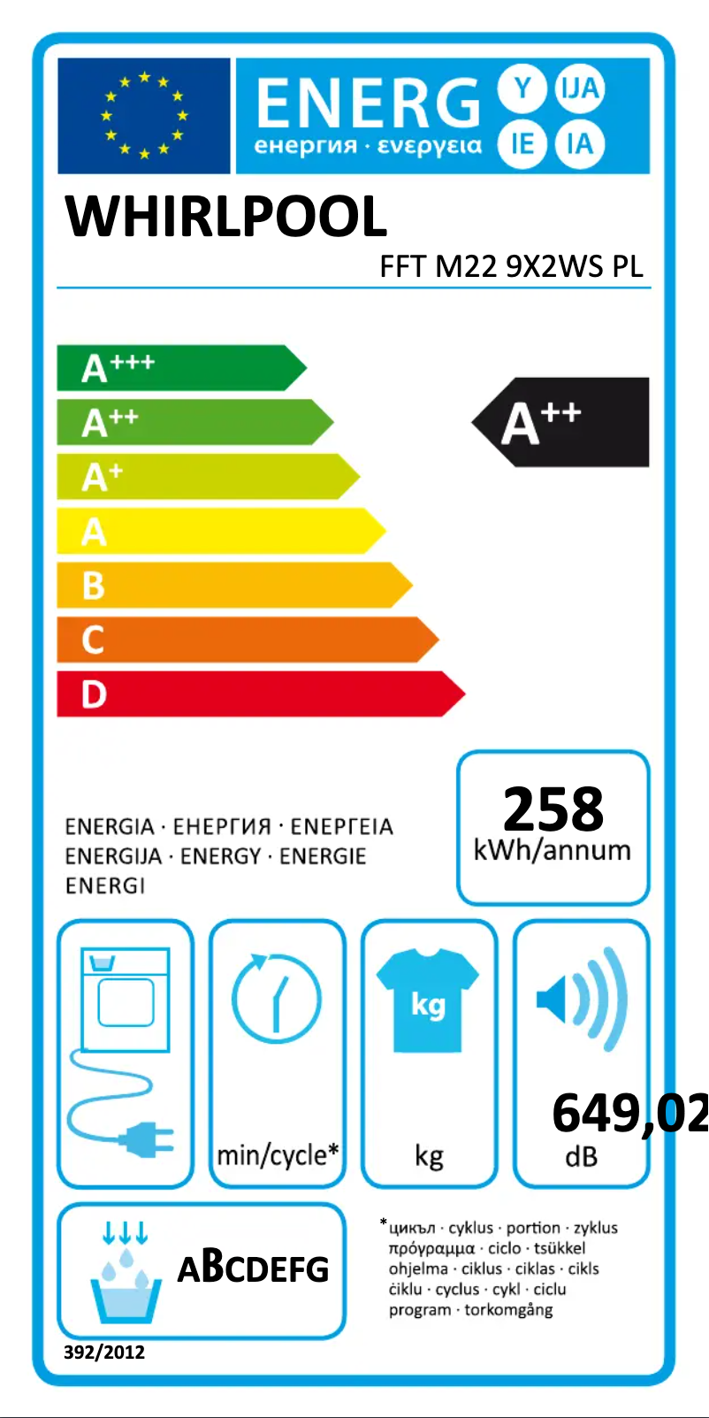 Page n°1 - Manuel utilisateur Whirlpool FFT M22 9X2WS PL