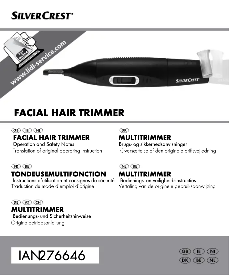 Page 1 de la notice Manuel utilisateur SilverCrest HG01088