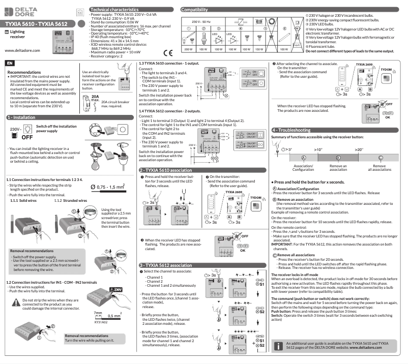 Image de la première page du manuel de l'appareil Tyxia 5612