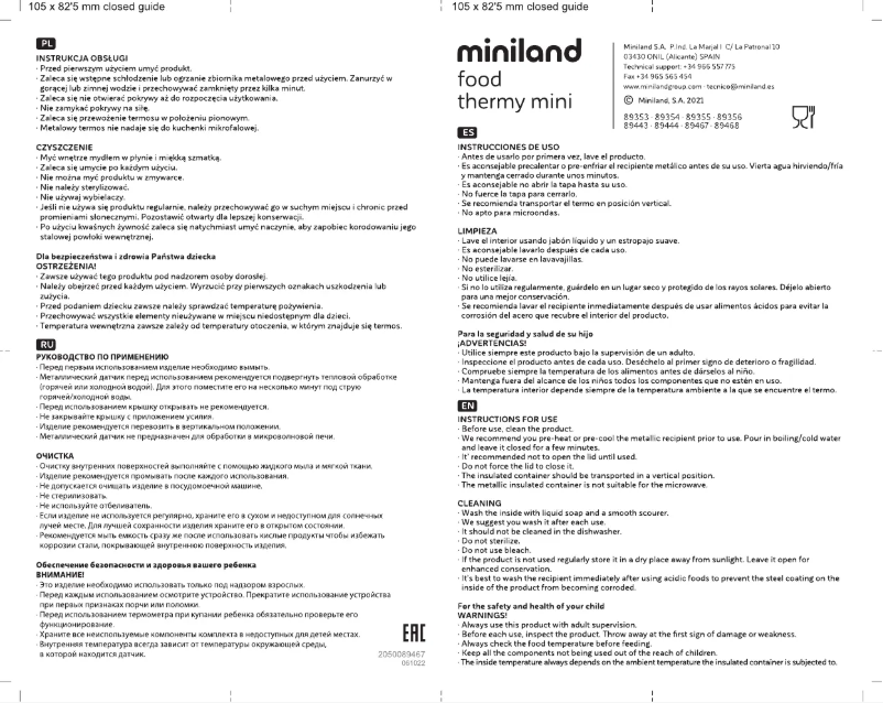 Image de la première page du manuel de l'appareil Food Thermy Mini Leaves 89444
