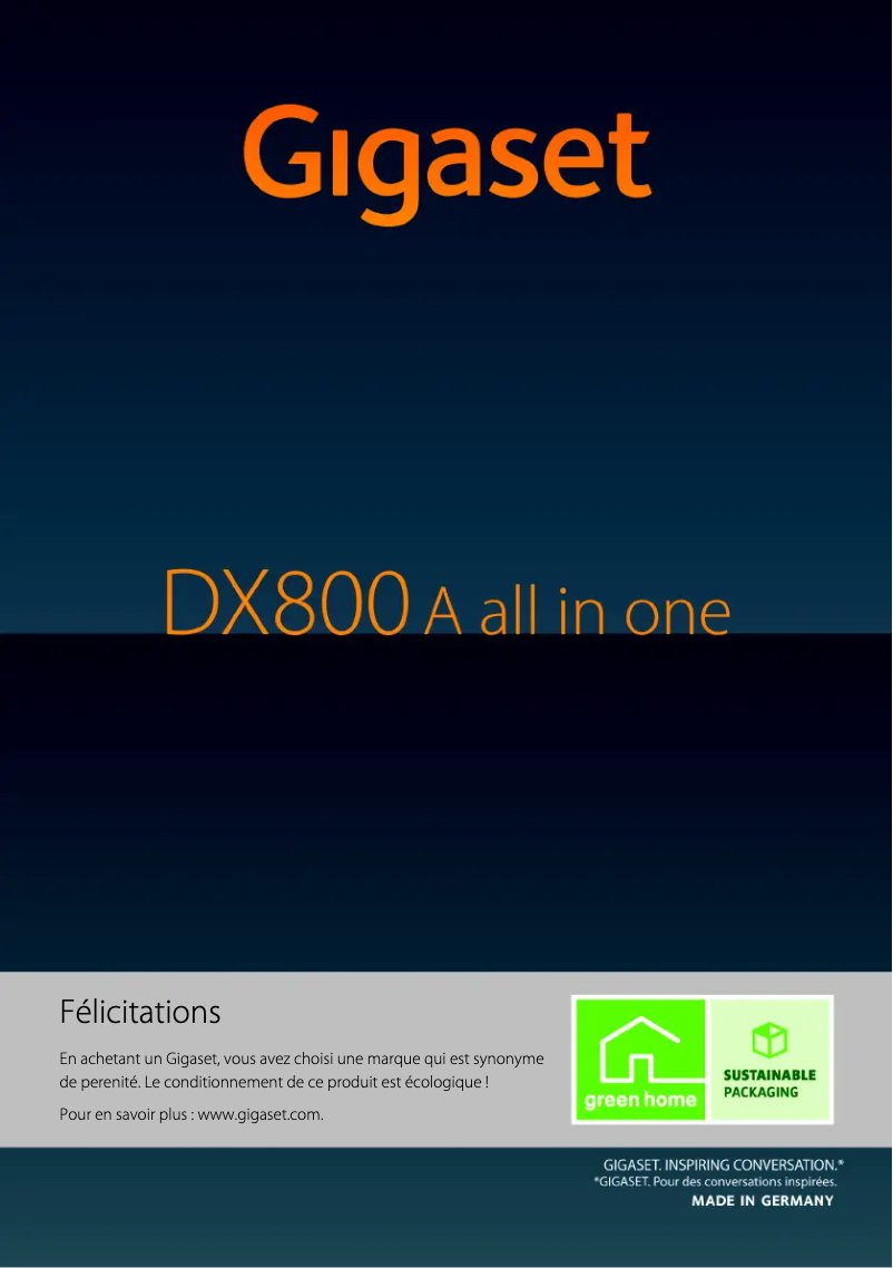 Page n°1 - Manuel utilisateur Siemens Gigaset DX800A