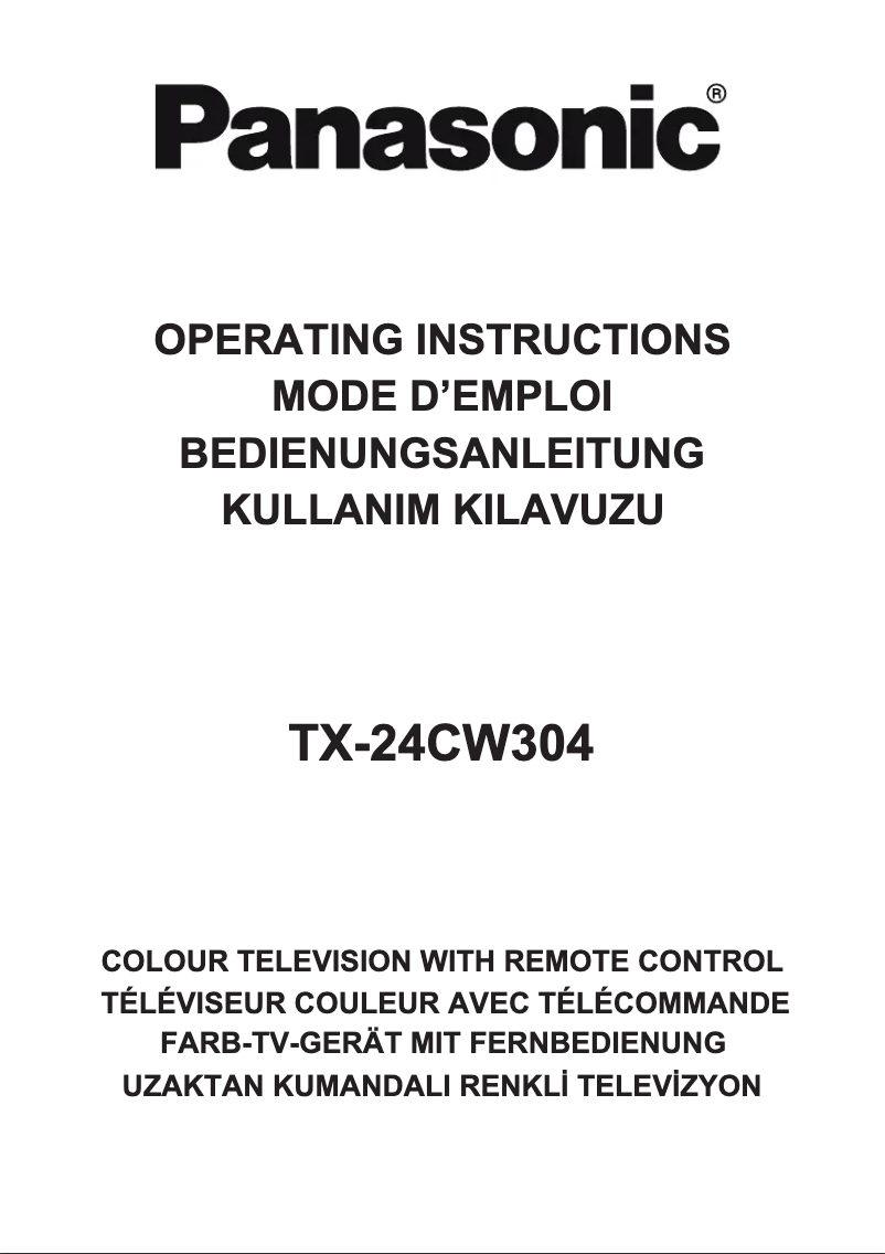 Page 1 de la notice Manuel utilisateur Panasonic Viera TX-24CW304