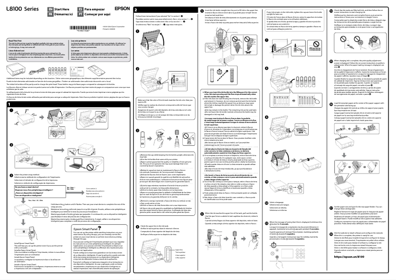 Page n°1 - Guide d'installation Epson EcoTank L8100