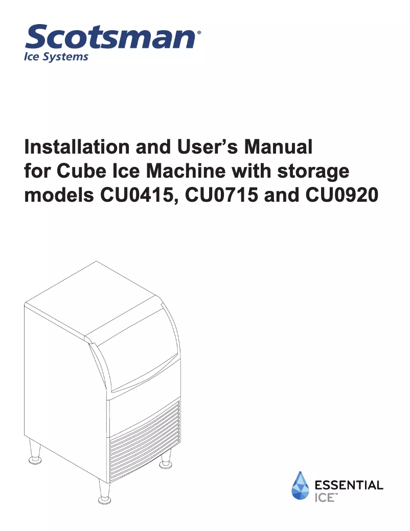 Page 1 de la notice Guide d'installation Scotsman CU0715MA-1