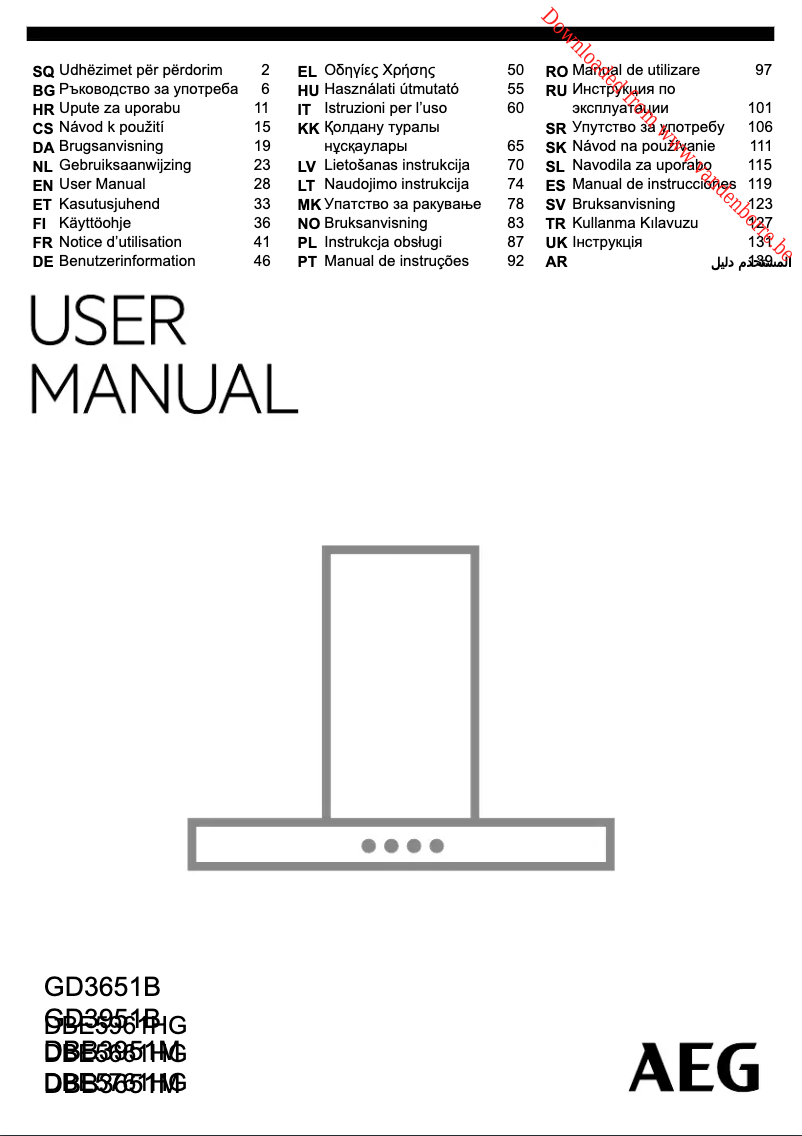Page n°1 - Manuel utilisateur AEG DBE5961HG