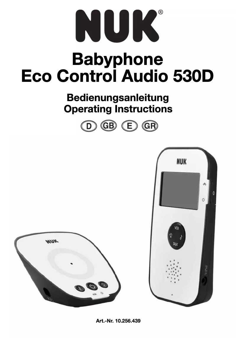 Page 1 de la notice Manuel utilisateur NUK Eco Control Audio 530D