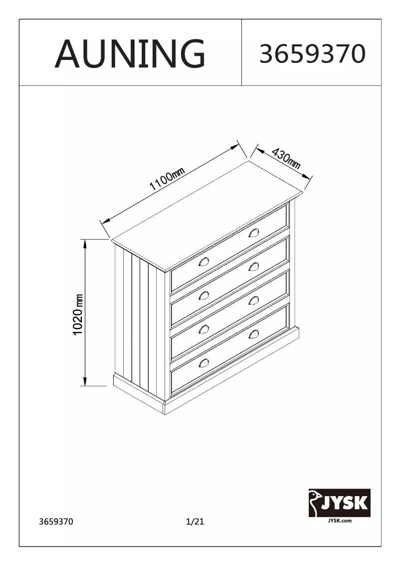 Image de la première page du manuel de l'appareil Auning (110x102x43)