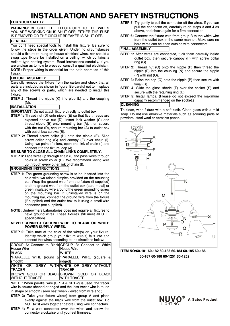 Página 1 del manual Manual de usuario NUVO Ballerina 60/181