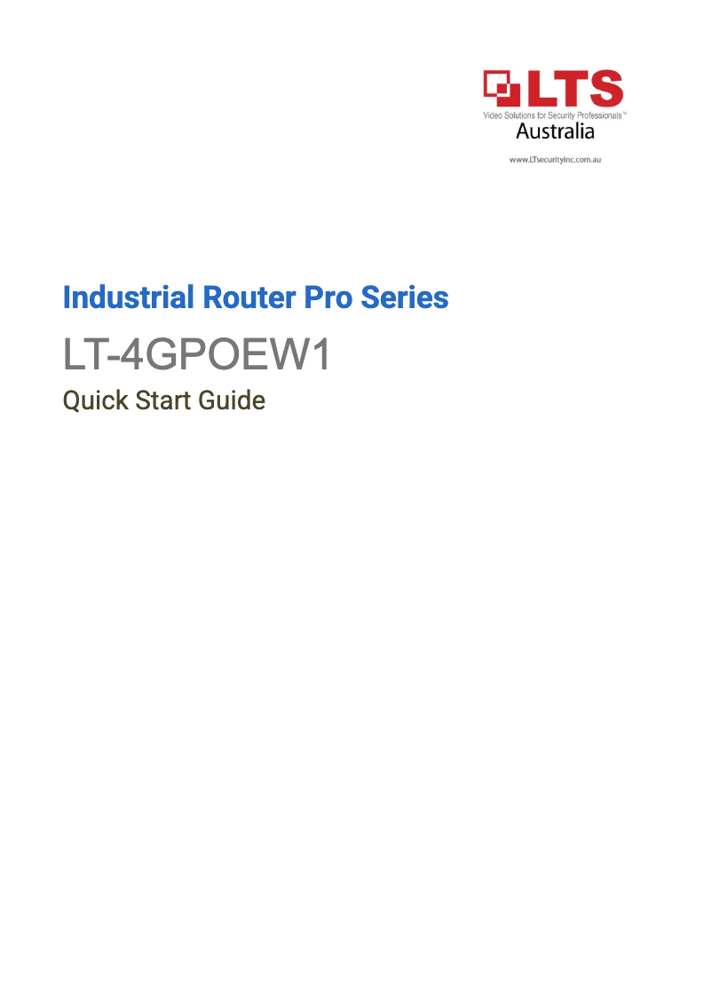 Page 1 de la notice Manuel utilisateur LTS LT-4GPOEW1