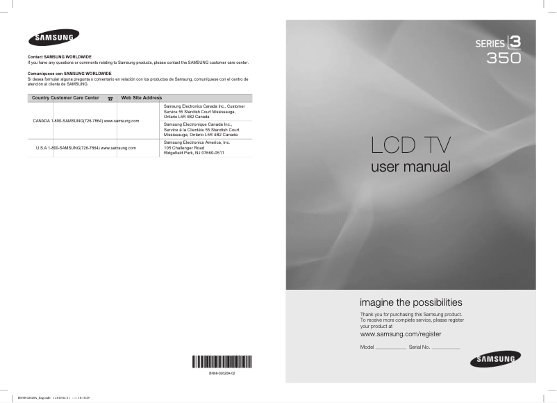 Page n°1 - Manuel utilisateur Samsung LN26C350