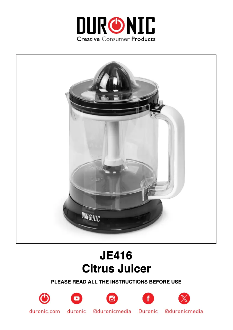 Página 1 del manual Manual de usuario Duronic JE416
