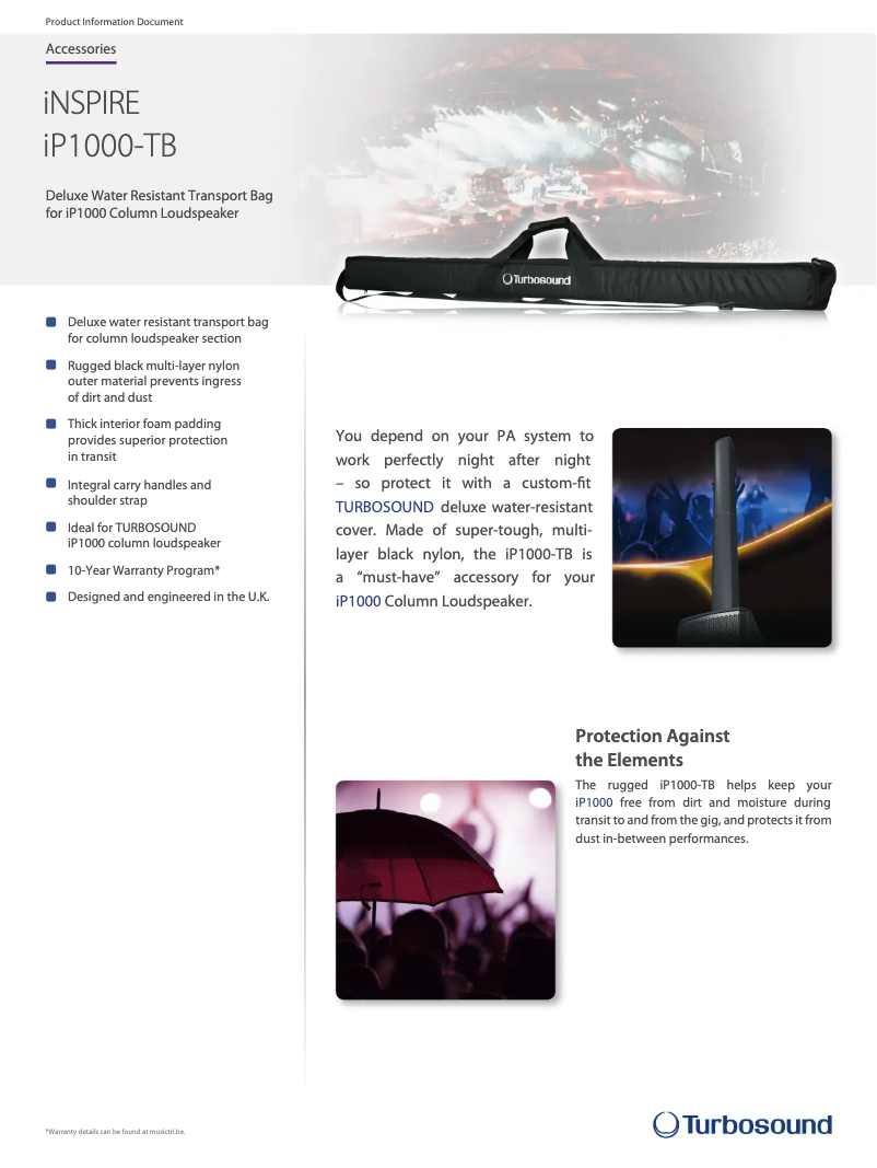 Page n°1 - Fiche technique Turbosound iP1000-TB