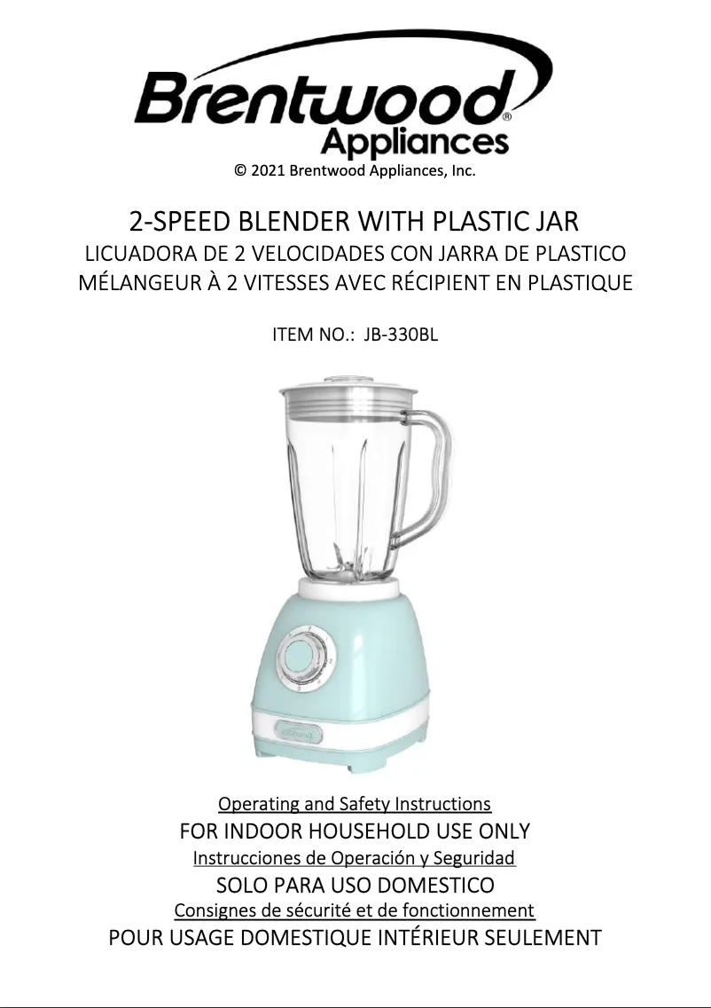 Página 1 del manual Manual de usuario Brentwood JB-330BL