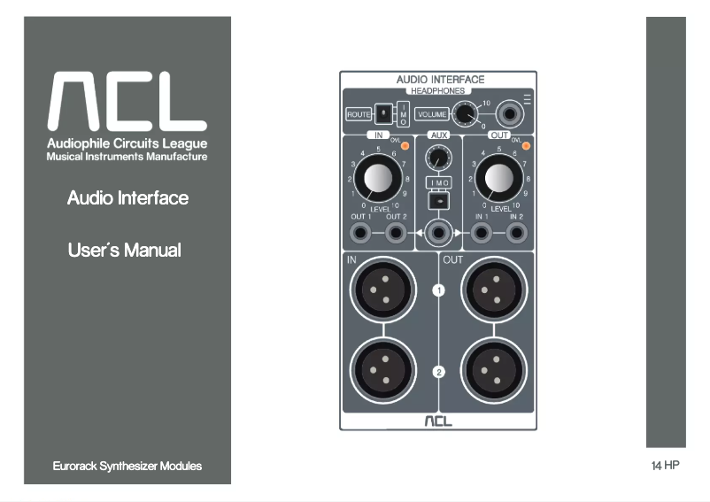 Page 1 de la notice Manuel utilisateur ACL Audio Interface