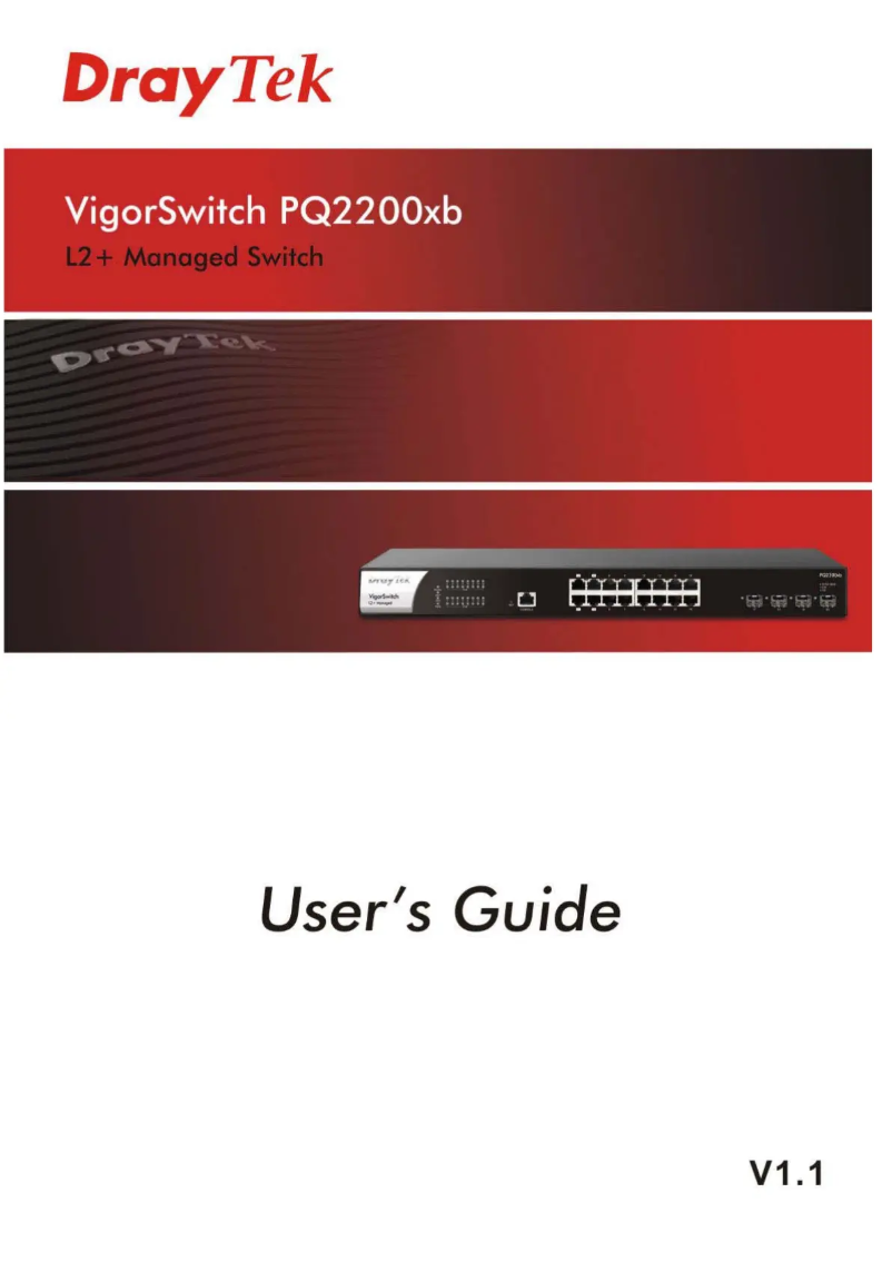 Image de la première page du manuel de l'appareil VigorSwitch PQ2200xb