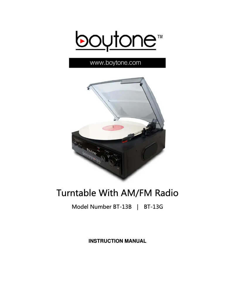 Page n°1 - Manuel utilisateur Boytone BT-13G