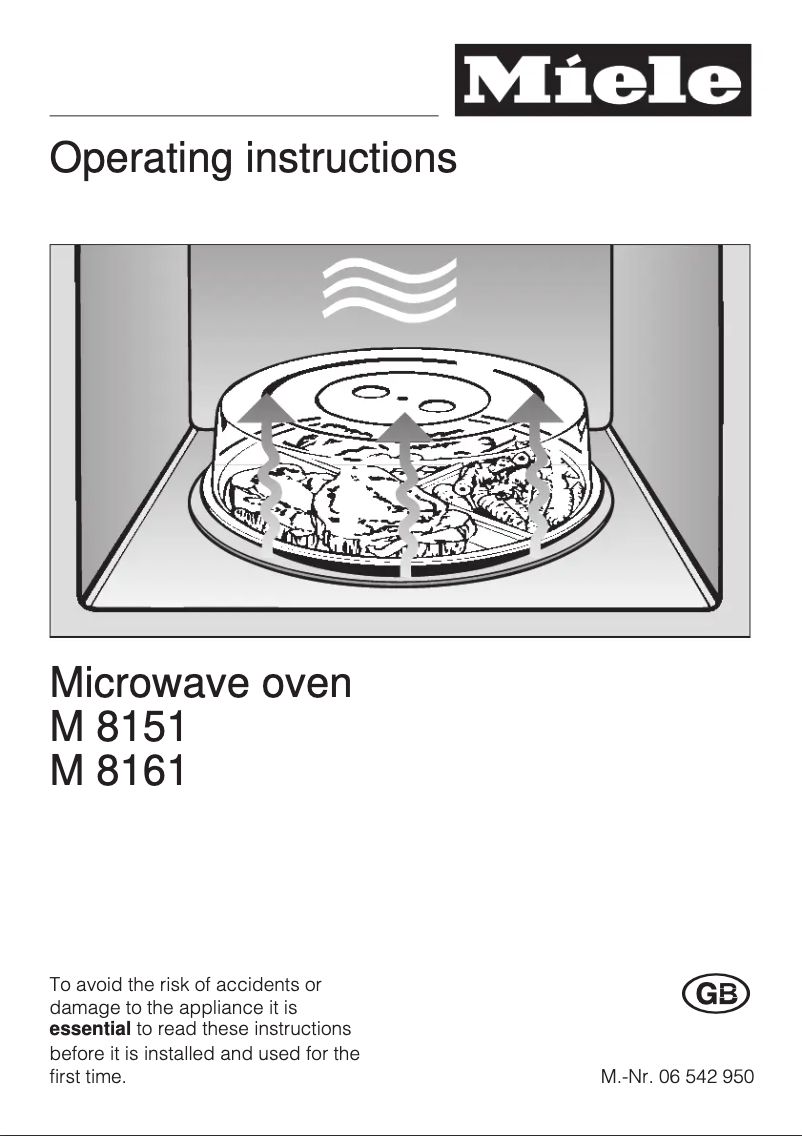 Page 1 de la notice Manuel utilisateur Miele M 8161