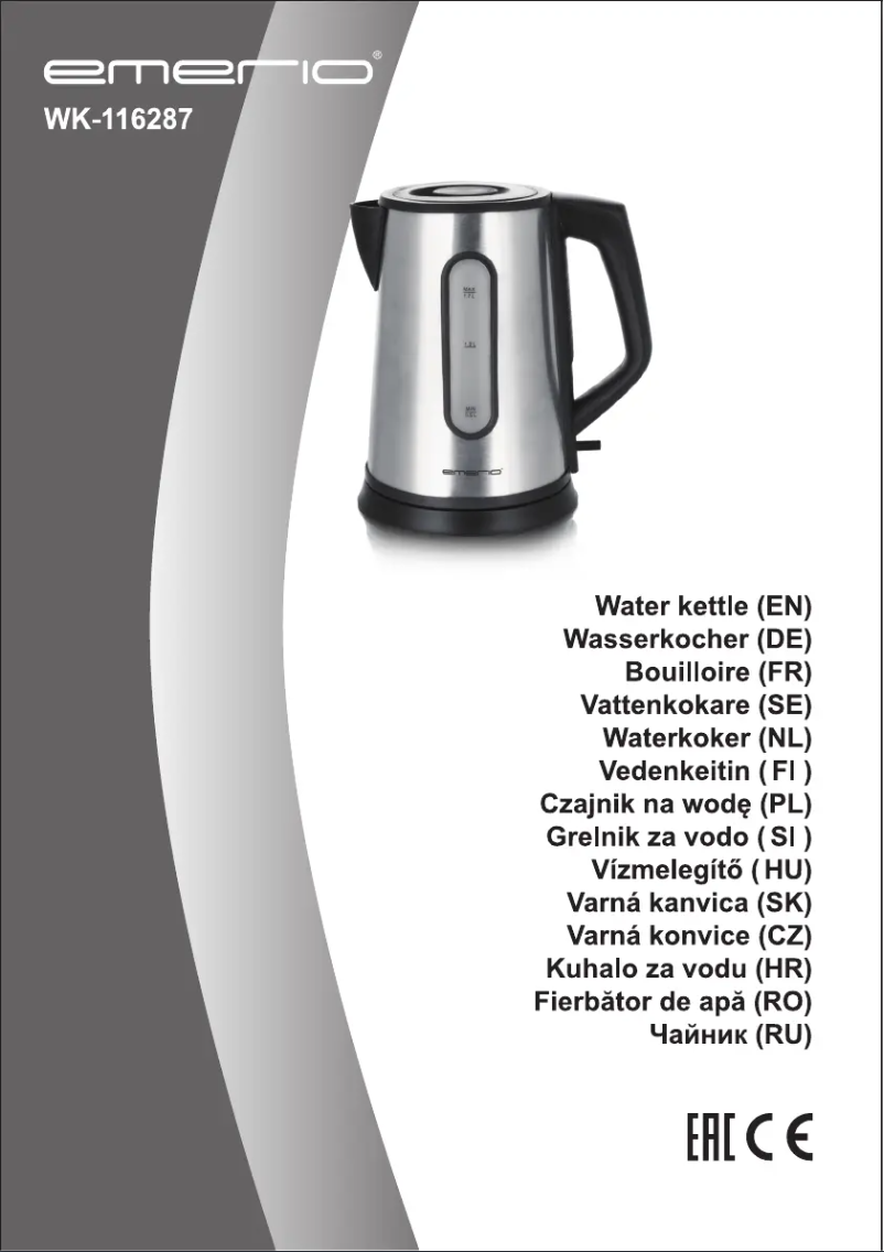 Image de la première page du manuel de l'appareil WK-116287