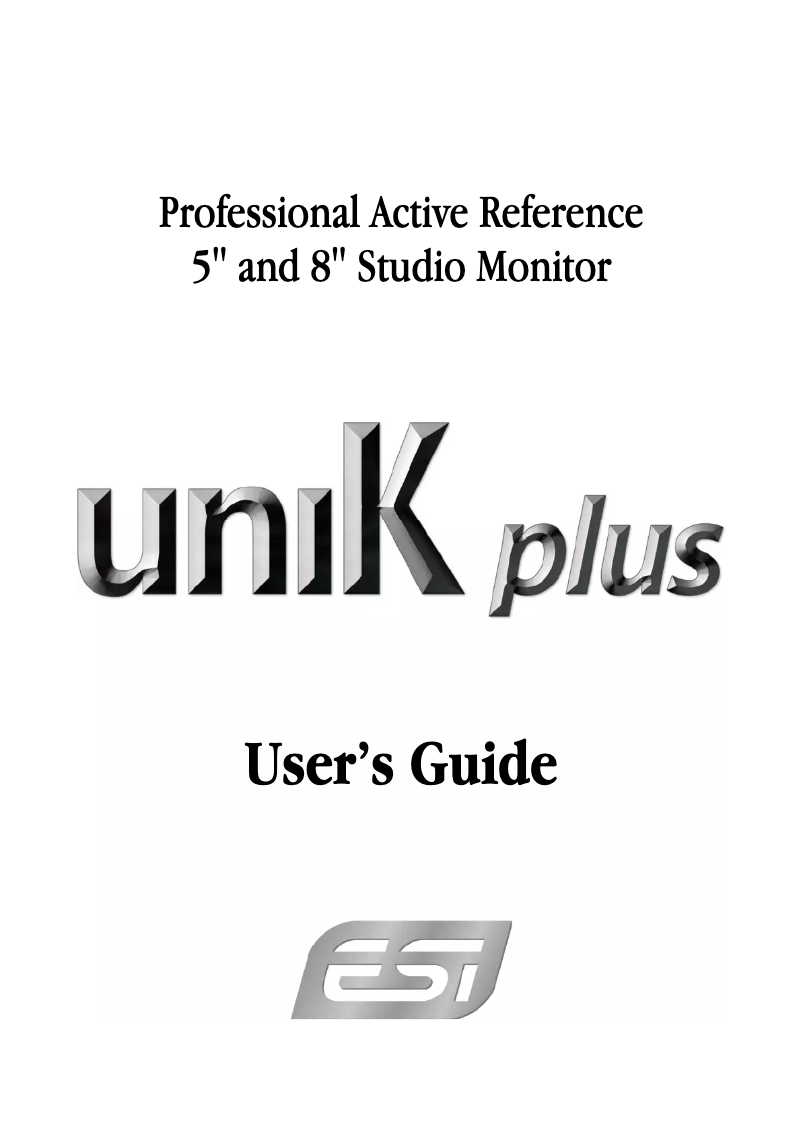 Page n°1 - Manuel utilisateur ESI cosMik