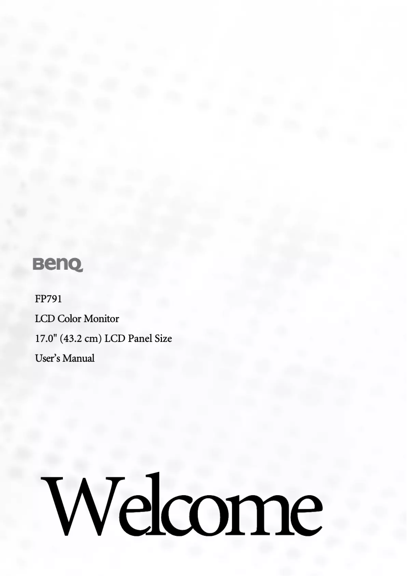 Image de la première page du manuel de l'appareil FP791