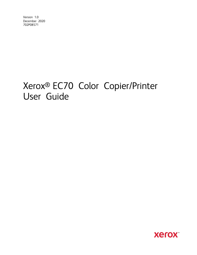 Página 1 del manual Manual de usuario Xerox Color EC70
