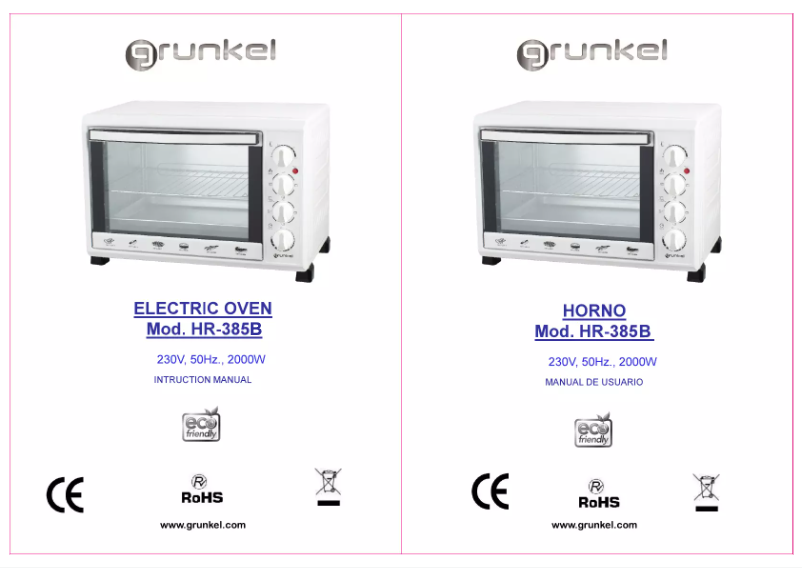 Page 1 de la notice Manuel utilisateur Grunkel HR-385B