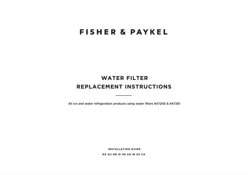 Page n°1 - Guide d'installation Fisher & Paykel RF540ADUX5
