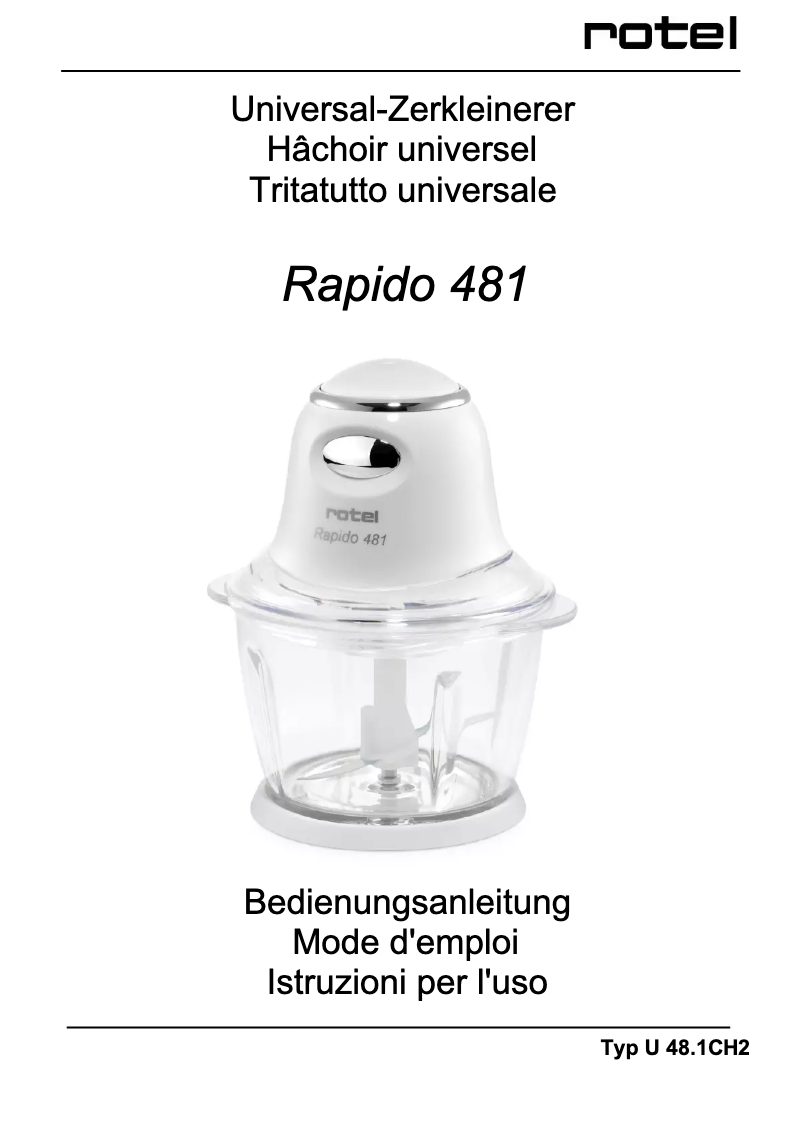 Image de la première page du manuel de l'appareil Rapido 481