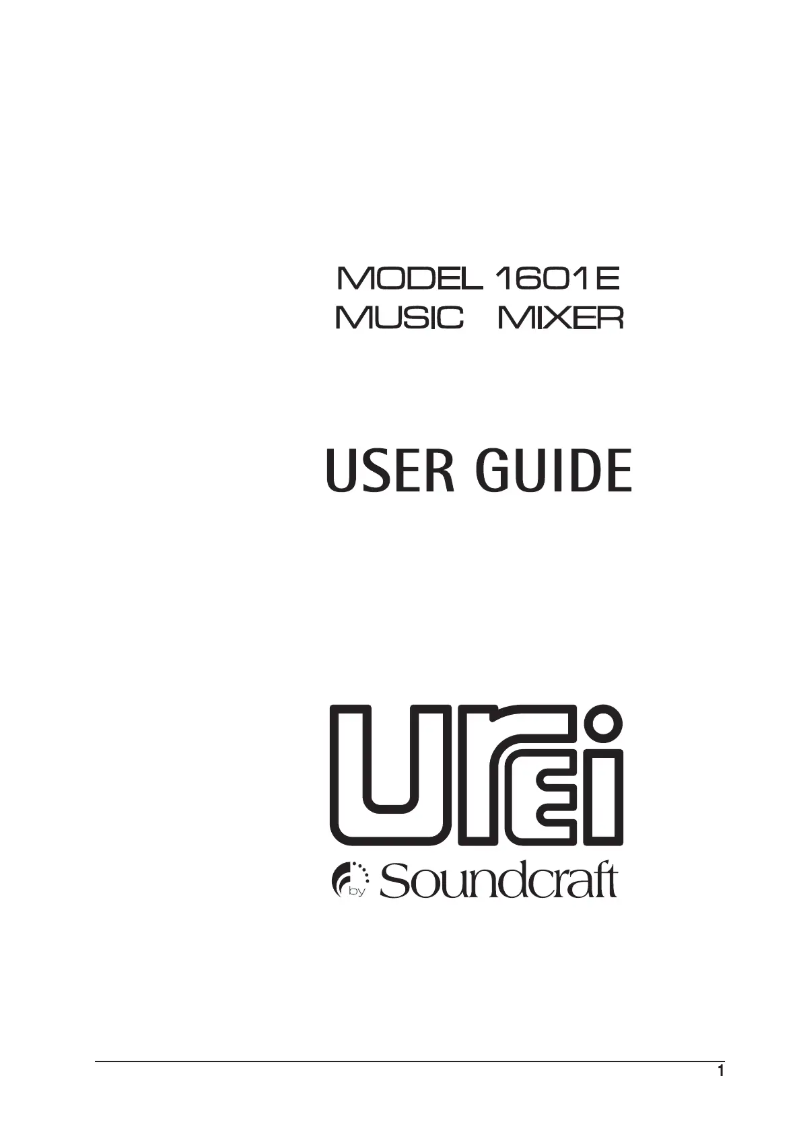 Page 1 de la notice Manuel utilisateur Soundcraft UREI 1601E