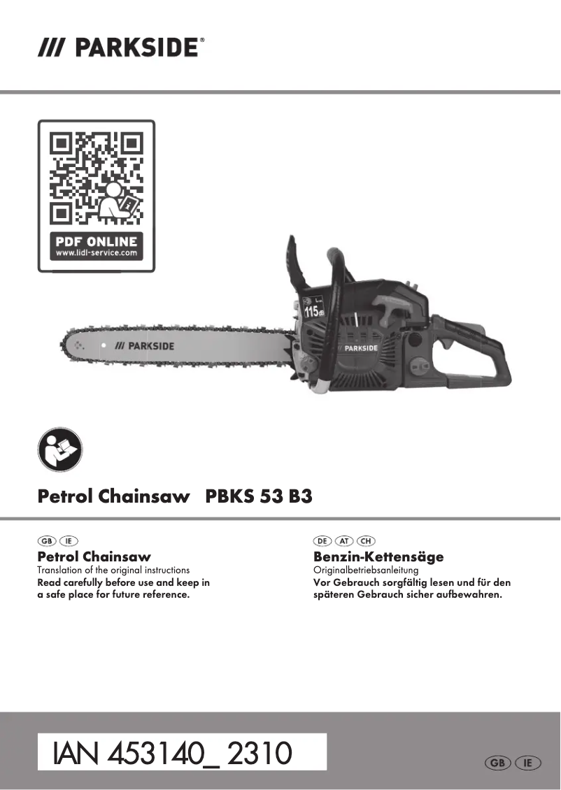 Page 1 de la notice Manuel utilisateur Parkside PBKS 53 B3