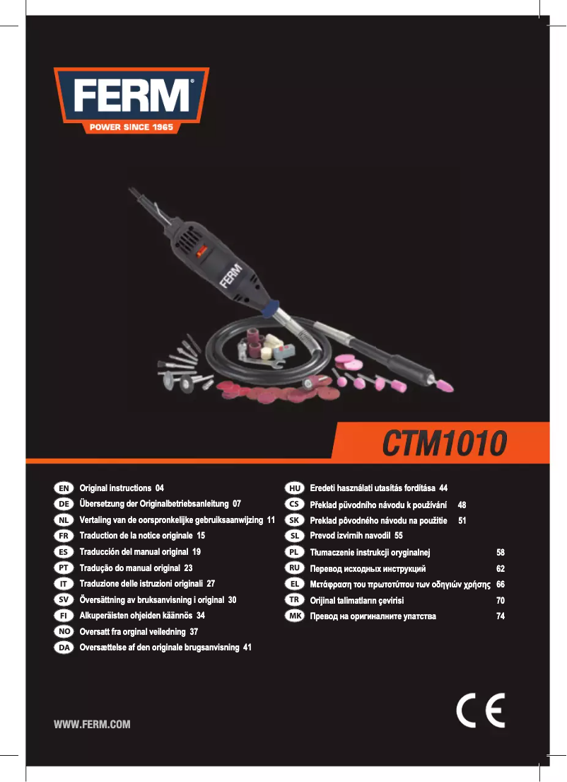 Page 1 de la notice Manuel utilisateur Ferm CTM1010
