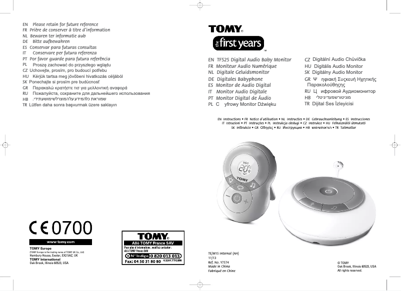 Image de la première page du manuel de l'appareil TF525 DIgital Audio